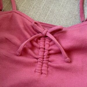 abercrombie kids Rose Ribbed Tie-Front Cami